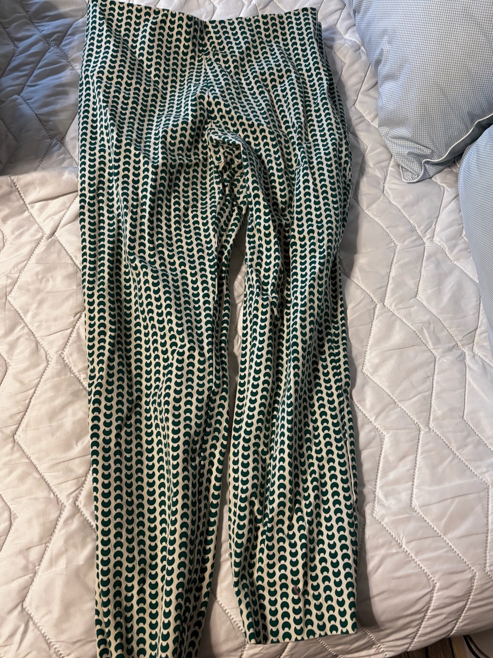 Greenish Teal Moon Patterned Waistband Pants